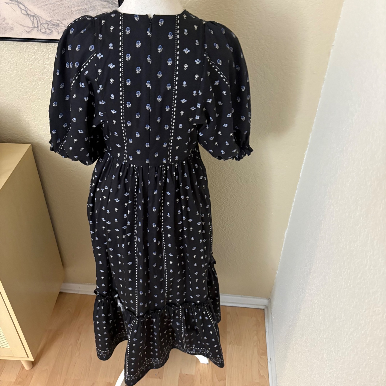 Hunter Bell Palmer Dress In The Welsh Border Print Navy Size Xs — image 5 of 8